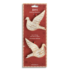 Here Comes Santa Claus Dove Ornament Set, One to Keep One to Share