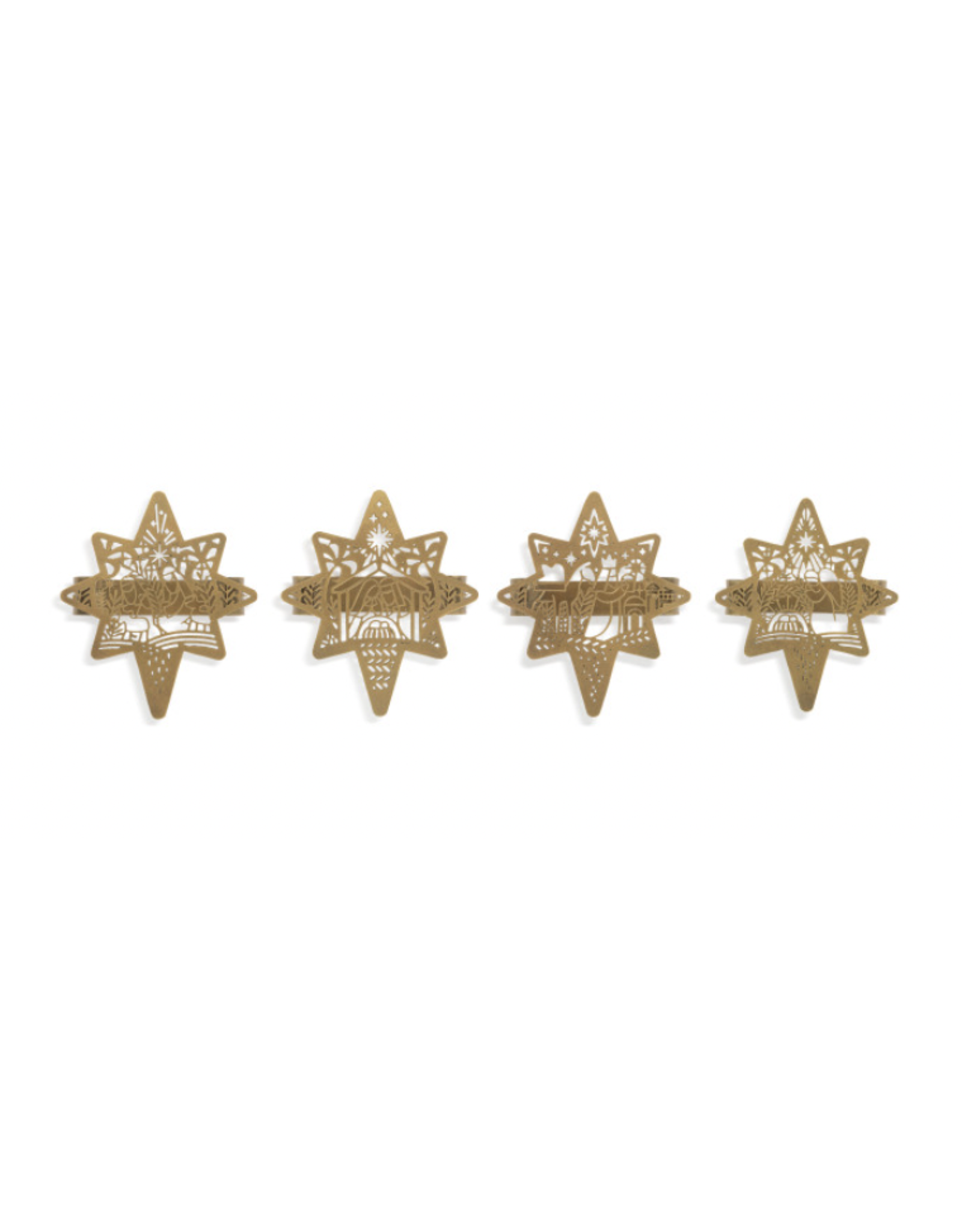 Christmas Journey Star of Bethlehem Napkin Rings (Set of 4)