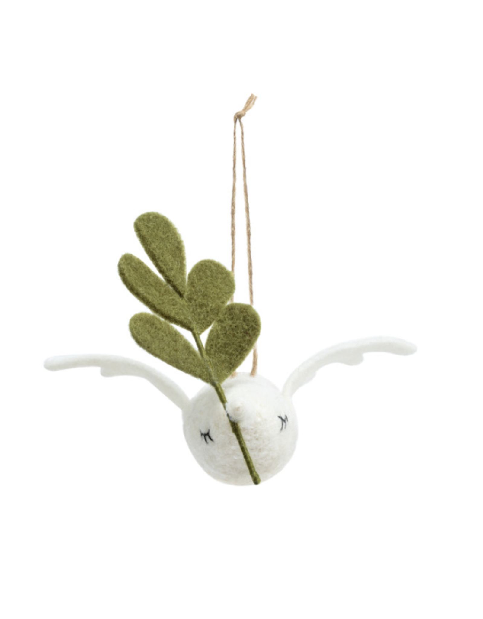 Faithful Finds Dove Ornament, Felted Cream