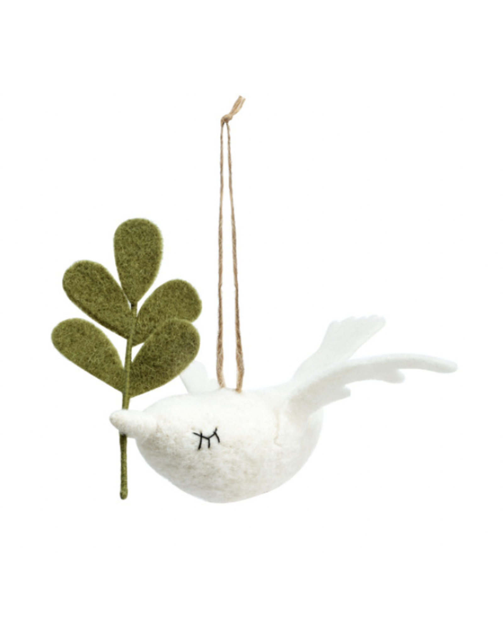 Faithful Finds Dove Ornament, Felted Cream