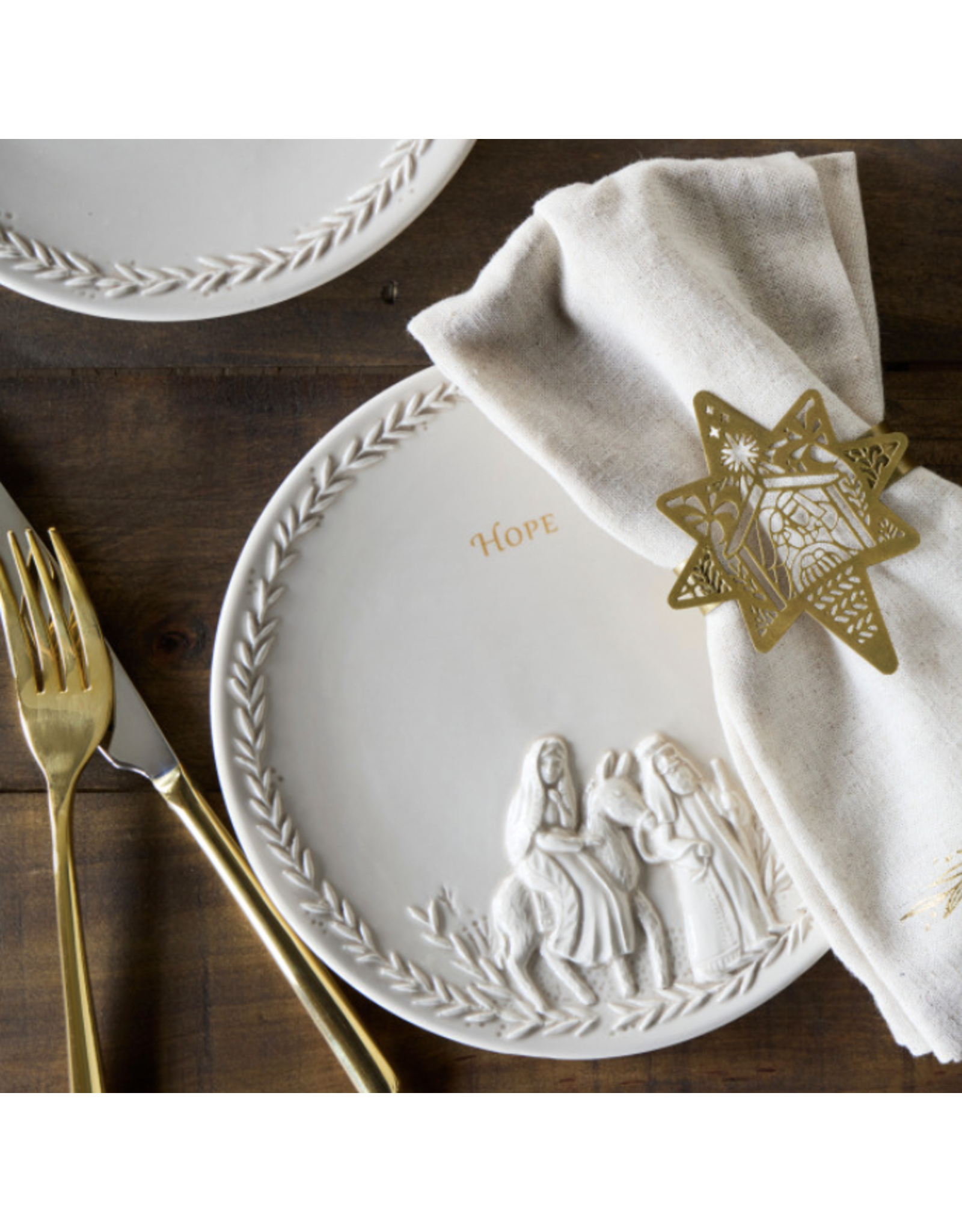 Christmas Journey Peace & Joy Linen Napkins (Set of 2)