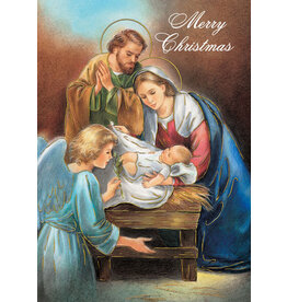 Greetings of Faith Christmas Card - Holy Family with Angel