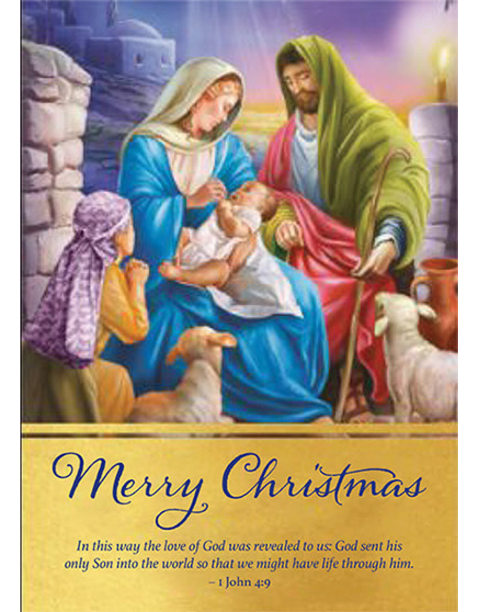 Greetings of Faith Christmas Card - Holy Family with Young Shepherd