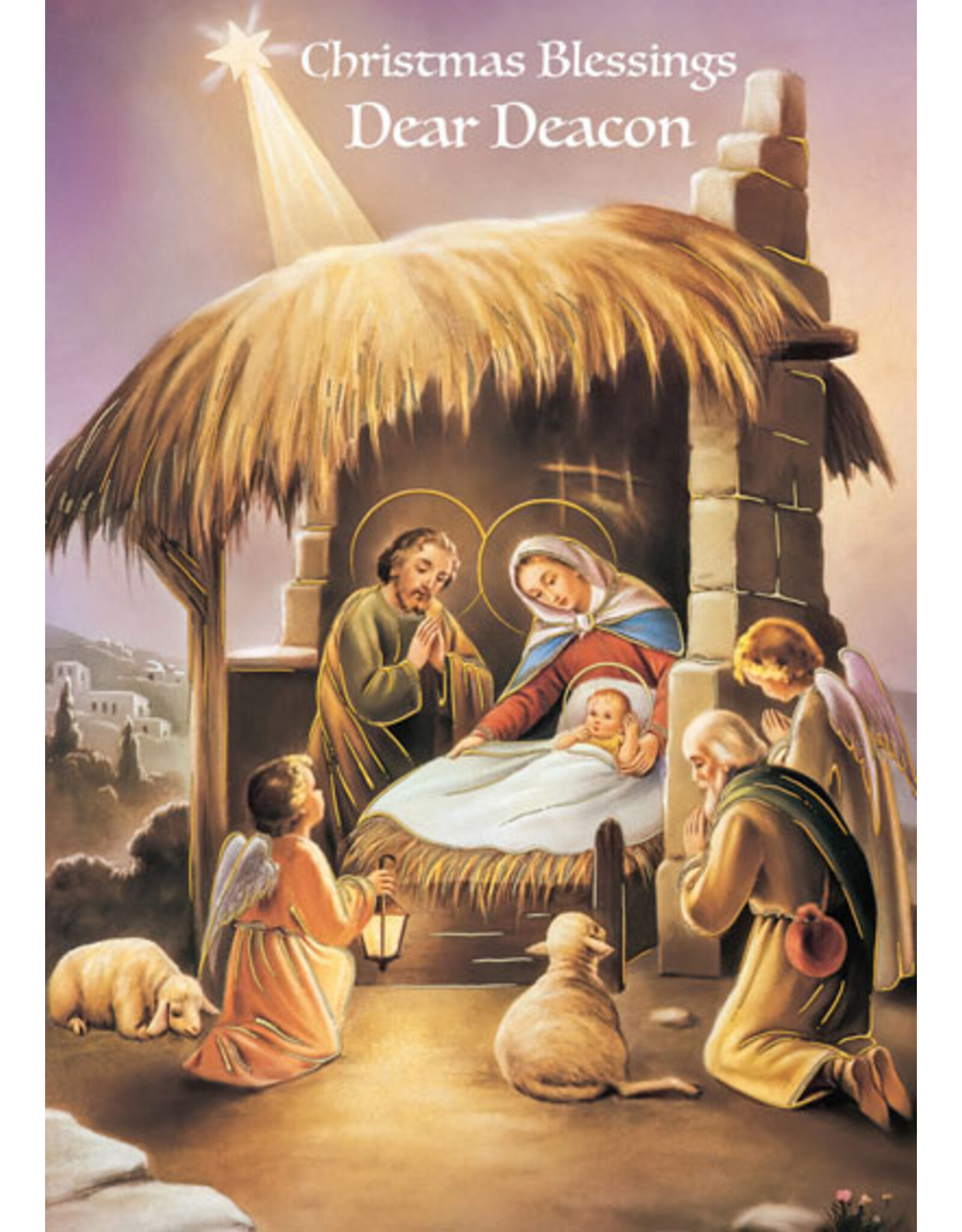 Greetings of Faith Christmas Card for Deacon - Nativity