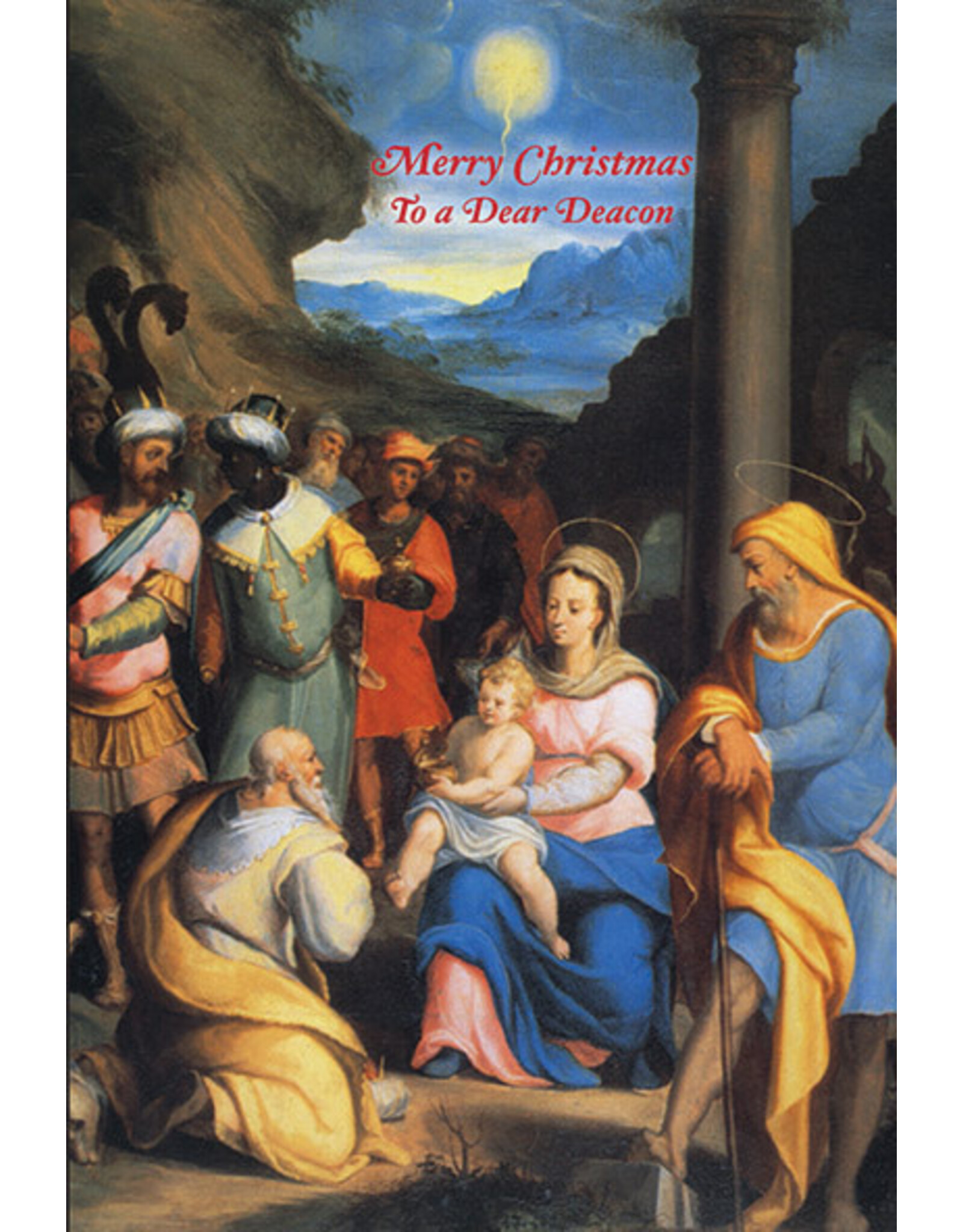 Greetings of Faith Christmas Card for Deacon - Holy Family