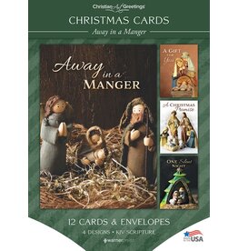 Hermitage Art Boxed Christmas Cards - Away in a Manger, KJV (12)