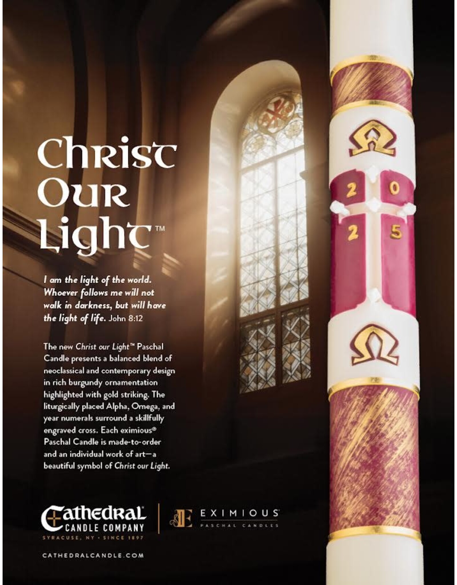 Cathedral Candle Christ Our Light Paschal Candle