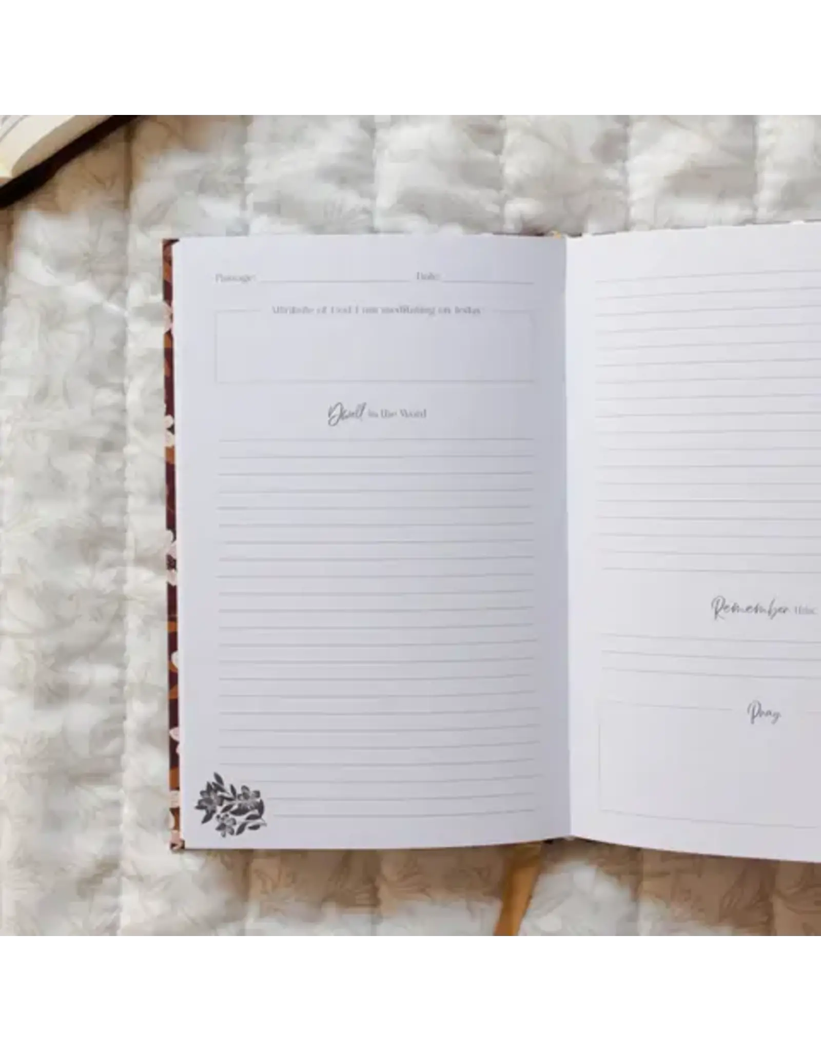 The Daily Grace Co. Dwell in the Word Journal - Burgundy Blooms