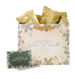 Christian Art Gifts Christmas Gift Bag - Glory to God (Large)