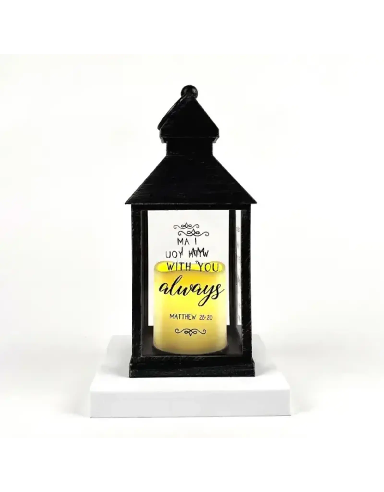 Swanson LED Candle Lantern, Black – “With You Always”