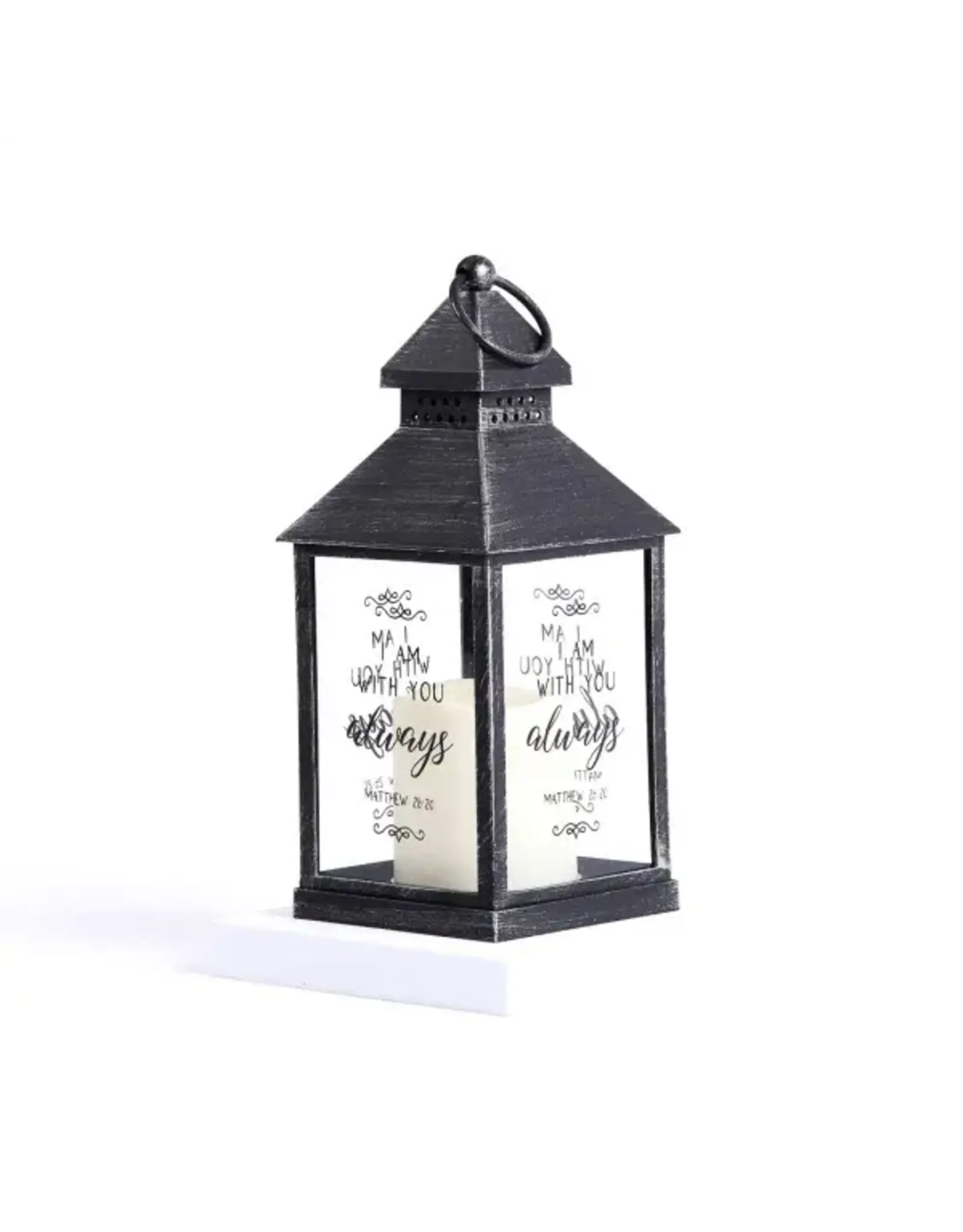 Swanson LED Candle Lantern, Black – “With You Always”