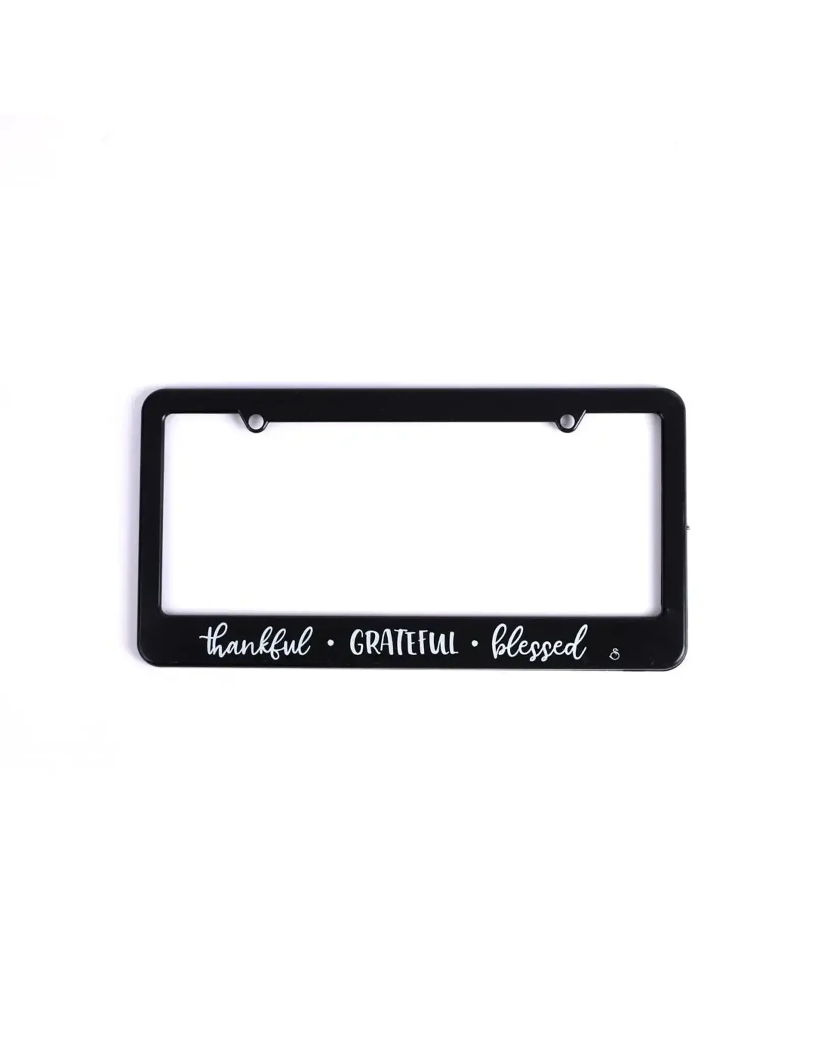 Swanson License Plate Frame Cover - Thankful Grateful Blessed