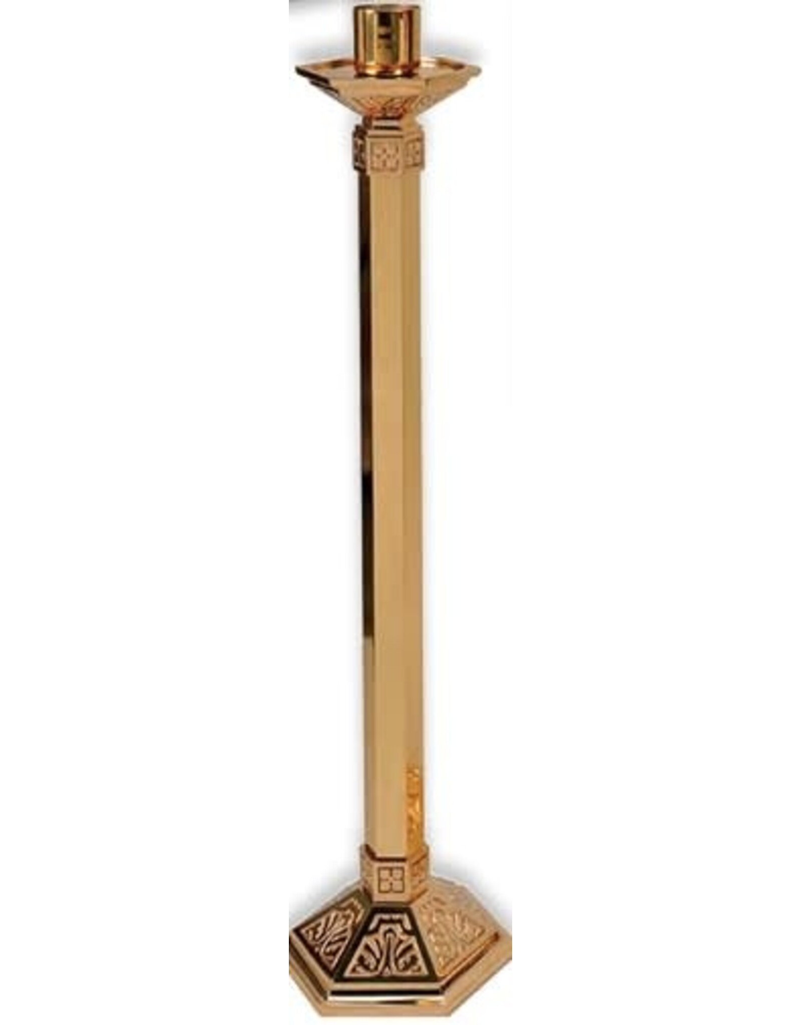 Regal Candlestick 44"Ht, 10"x12" Base, High Polish Finish