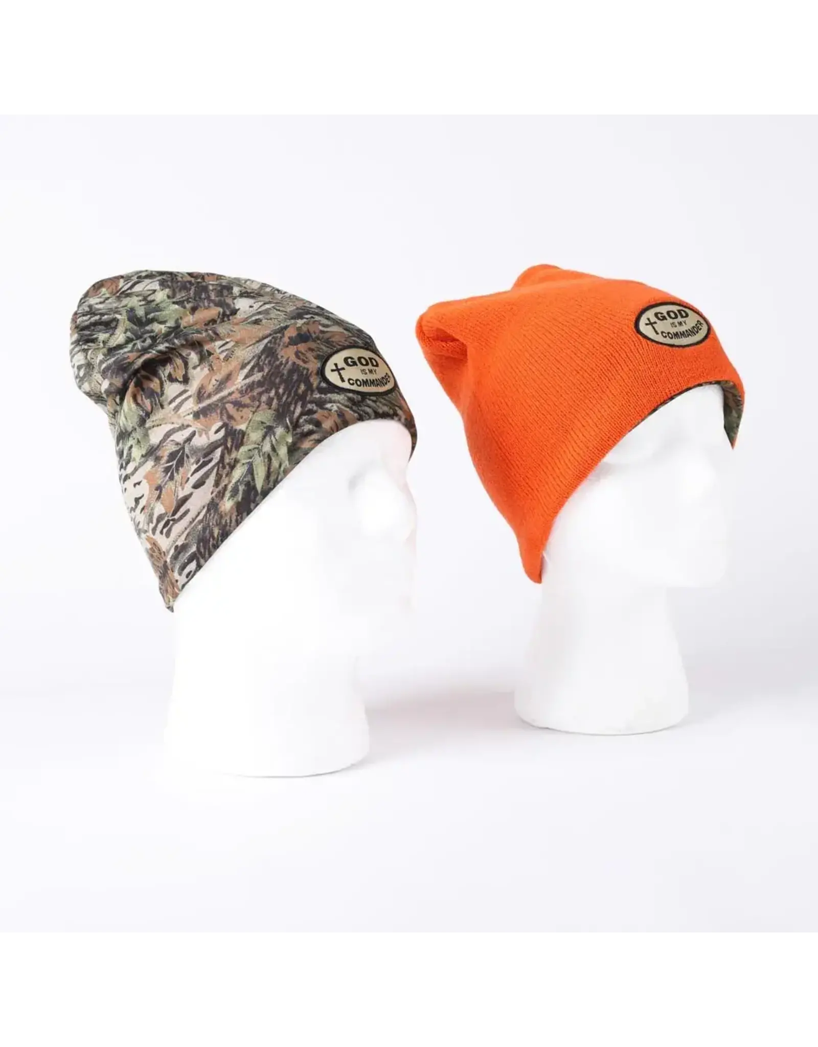 Swanson Beanie - Camo, God is My Commander (Reversible)