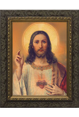 Nelson Art Sacred Heart (Antique), Ornate Dark Framed Art Picture 9x12