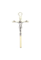 Hirten Gold Crucifix with Silver Corpus (3.5")