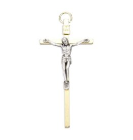 Hirten Gold Crucifix with Silver Corpus (3.5")