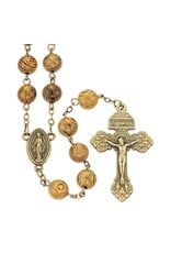 Hirten Rosary - Brown Wood Beads with Antique Copper Crucifix