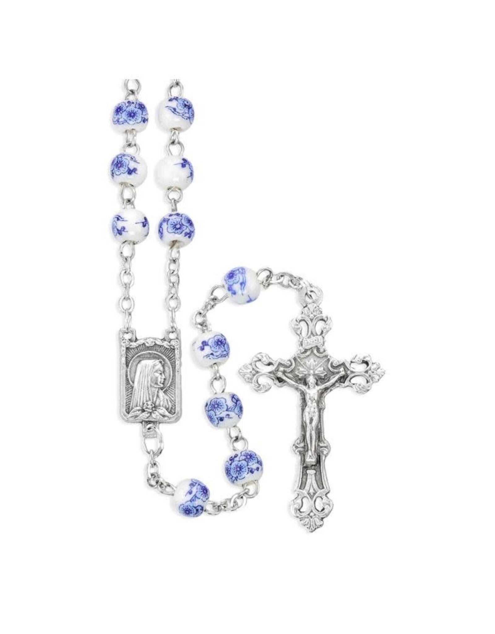 Hirten Rosary - Blue Painted Porcelain Beads