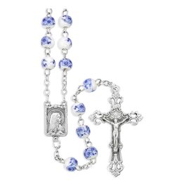 Hirten Rosary - Blue Painted Porcelain Beads