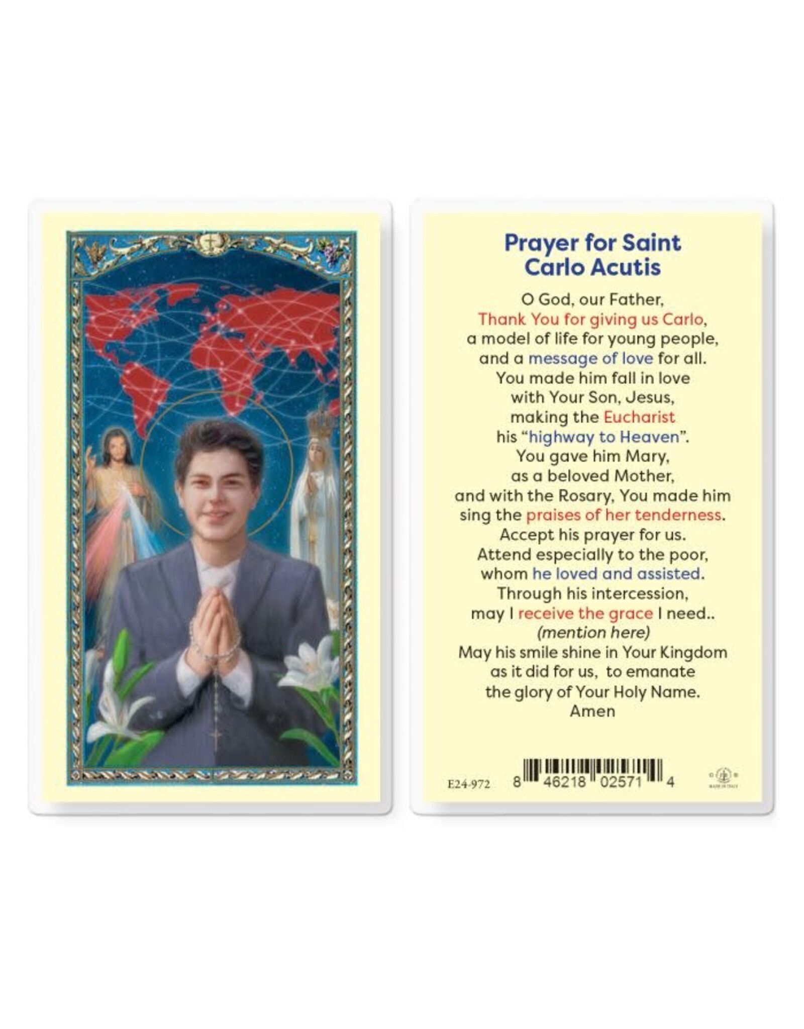 Hirten Holy Card, Laminated - St. Carlo Acutis