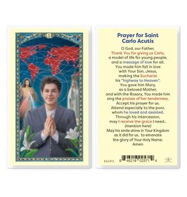Hirten Holy Card, Laminated - St. Carlo Acutis