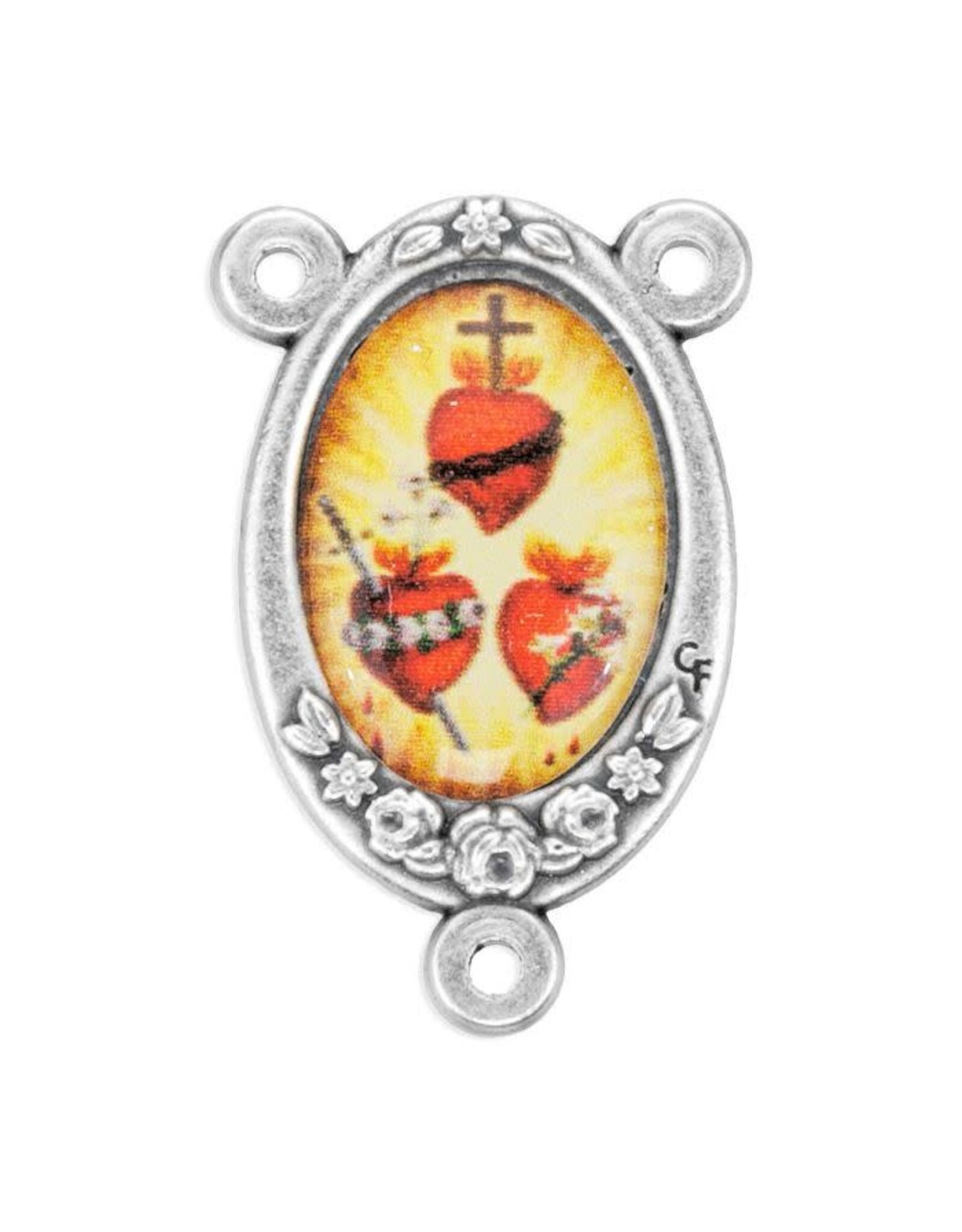 Hirten Rosary Centerpiece - Three Hearts