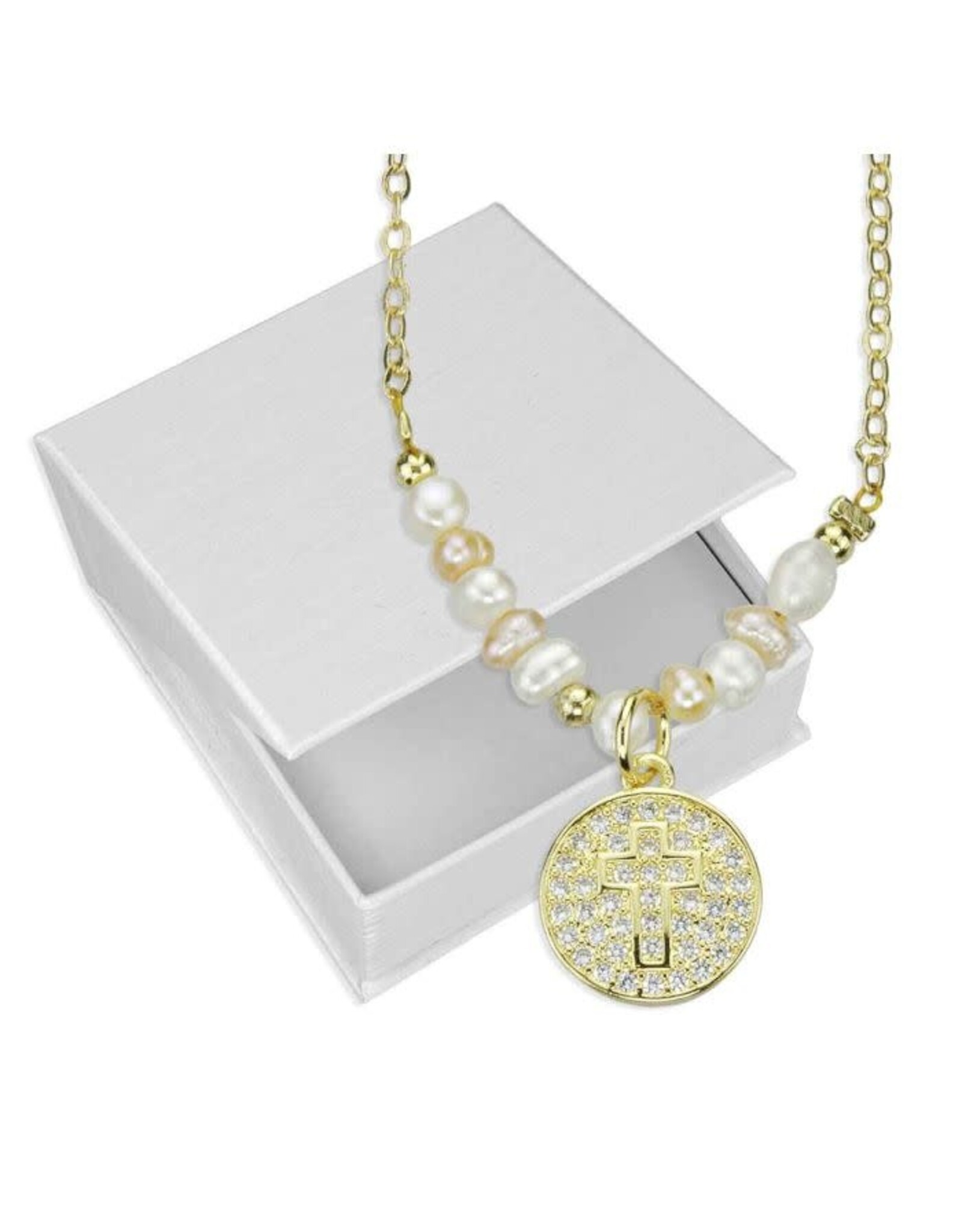 Hirten Necklace - Cross with Freshwater Pearls