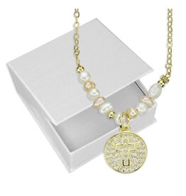 Hirten Necklace - Cross with Freshwater Pearls