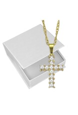 Hirten Necklace - Cross, Gold with Pearls