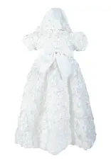 Angeline Kids Baptism (Christening) Gown - Girl, Lace Tulle Bow Dress with Bonnet