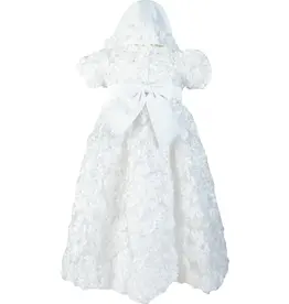 Angeline Kids Baptism (Christening) Gown - Girl, Lace Tulle Bow Dress with Bonnet