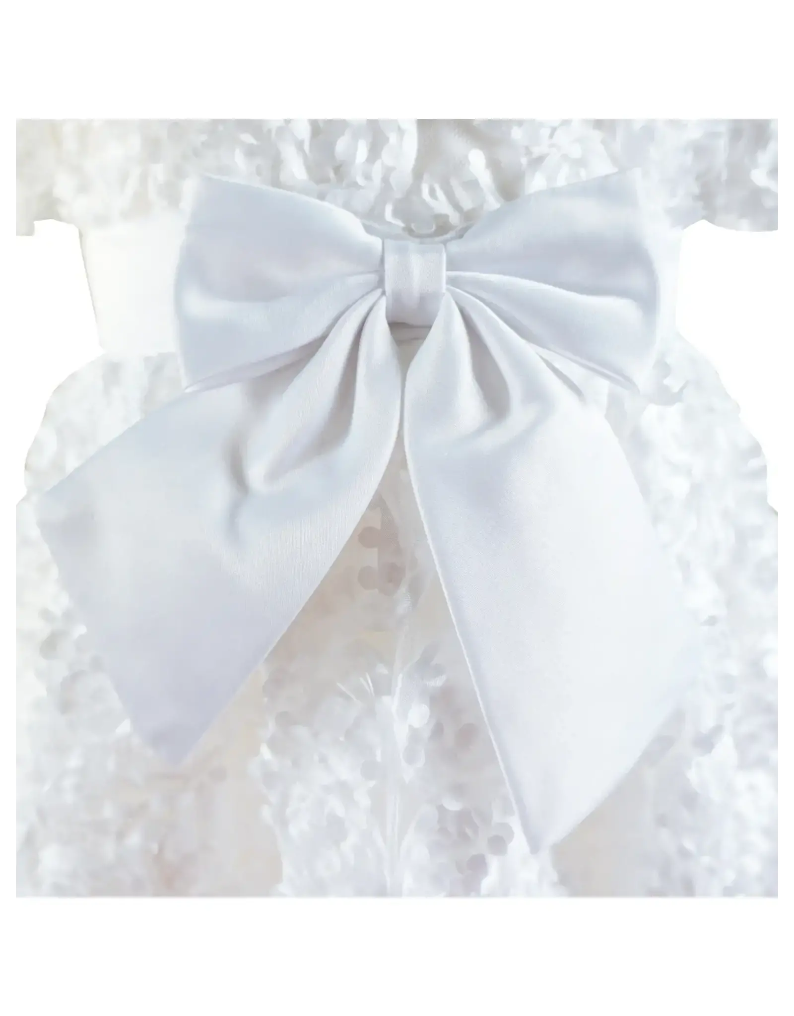 Angeline Kids Baptism (Christening) Gown - Girl, Lace Tulle Bow Dress with Bonnet