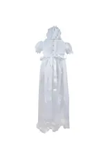 Angeline Kids Baptism (Christening) Gown - Girl, Flower Accent Bow Dress with Bonnet