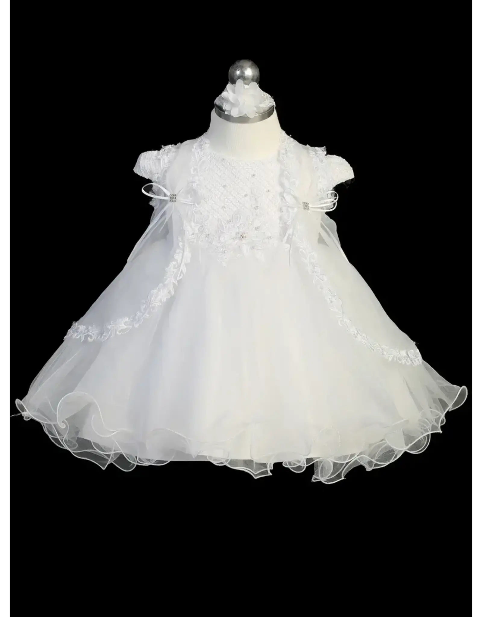 Tip Top Kids Baptism (Christening) Gown - Girl, Elegant Dress with Vest & Headband