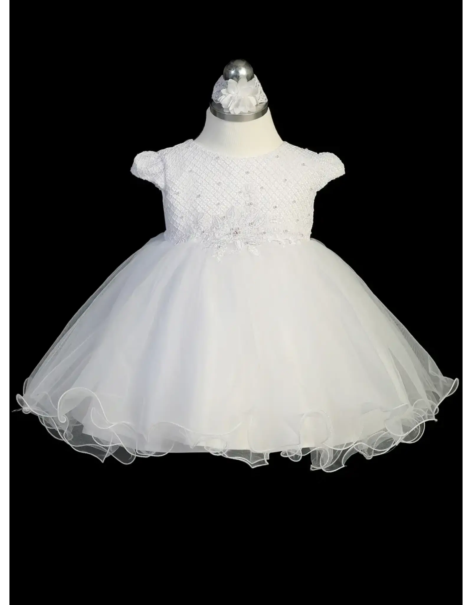 Tip Top Kids Baptism (Christening) Gown - Girl, Elegant Dress with Vest & Headband