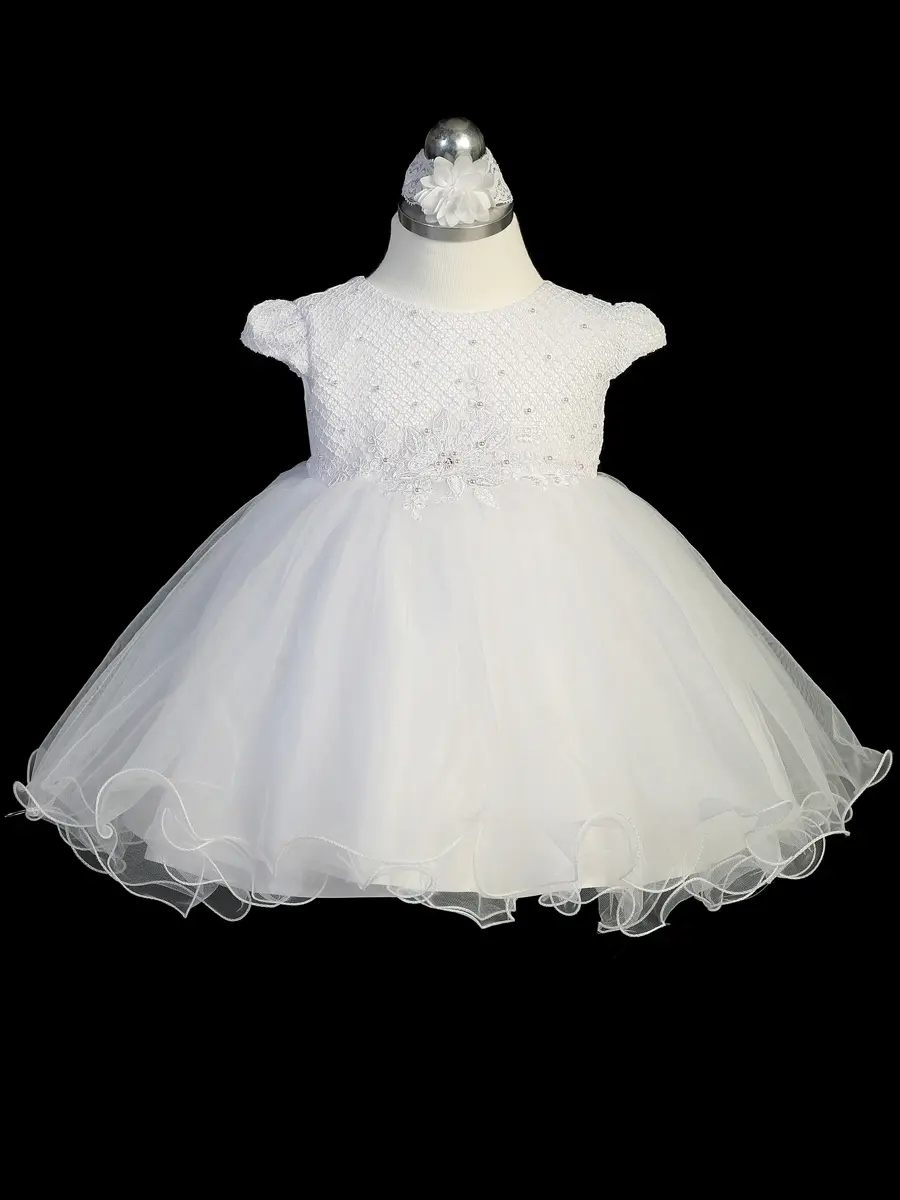Baptism Gown Girl, Elegant Dress with Vest & Headband Reilly's