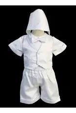 Tip Top Kids Baptism (Christening) Set - Boy, Shorts and Vest with Cross Embroidery