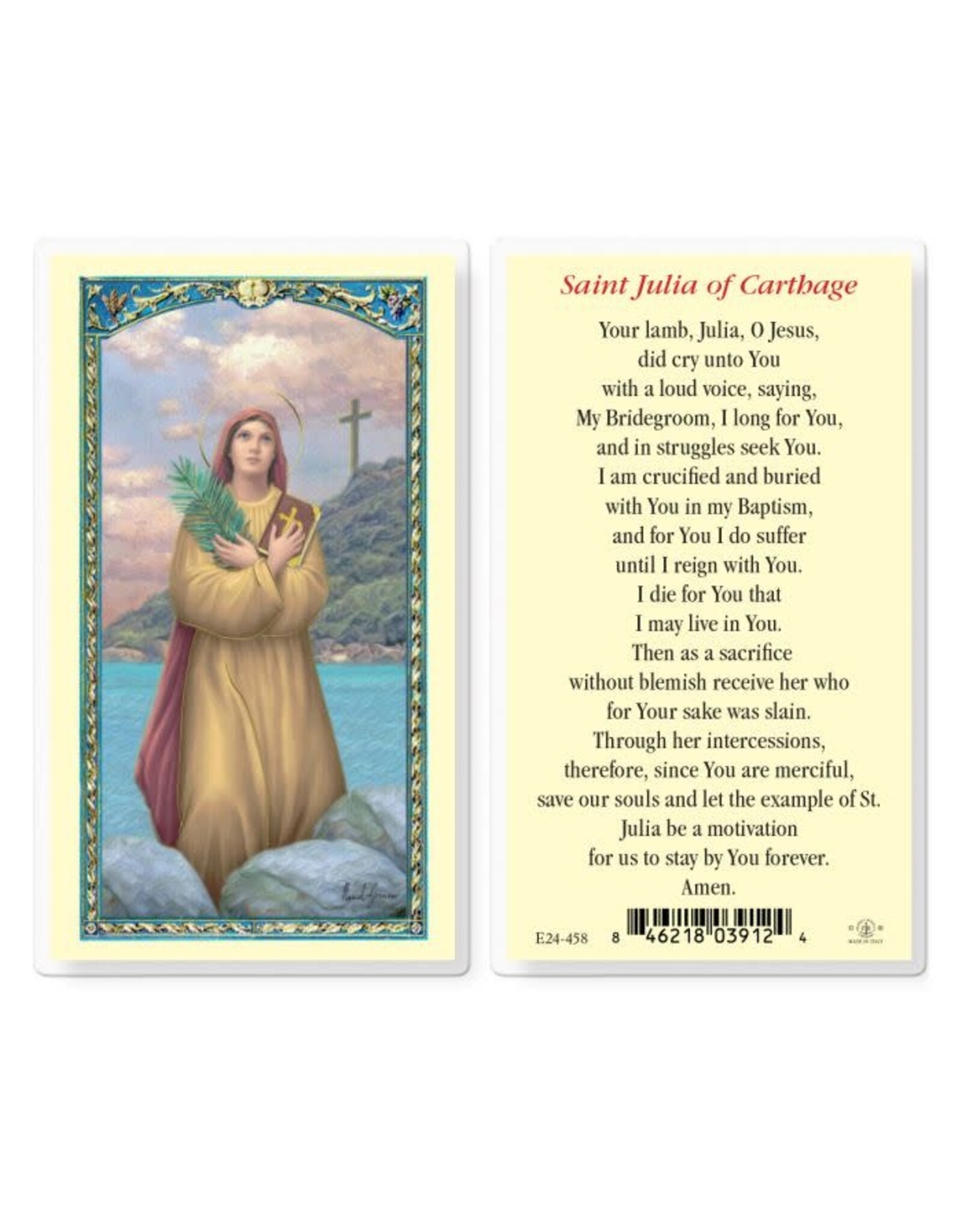 Hirten Holy Card, Laminated - St. Julia