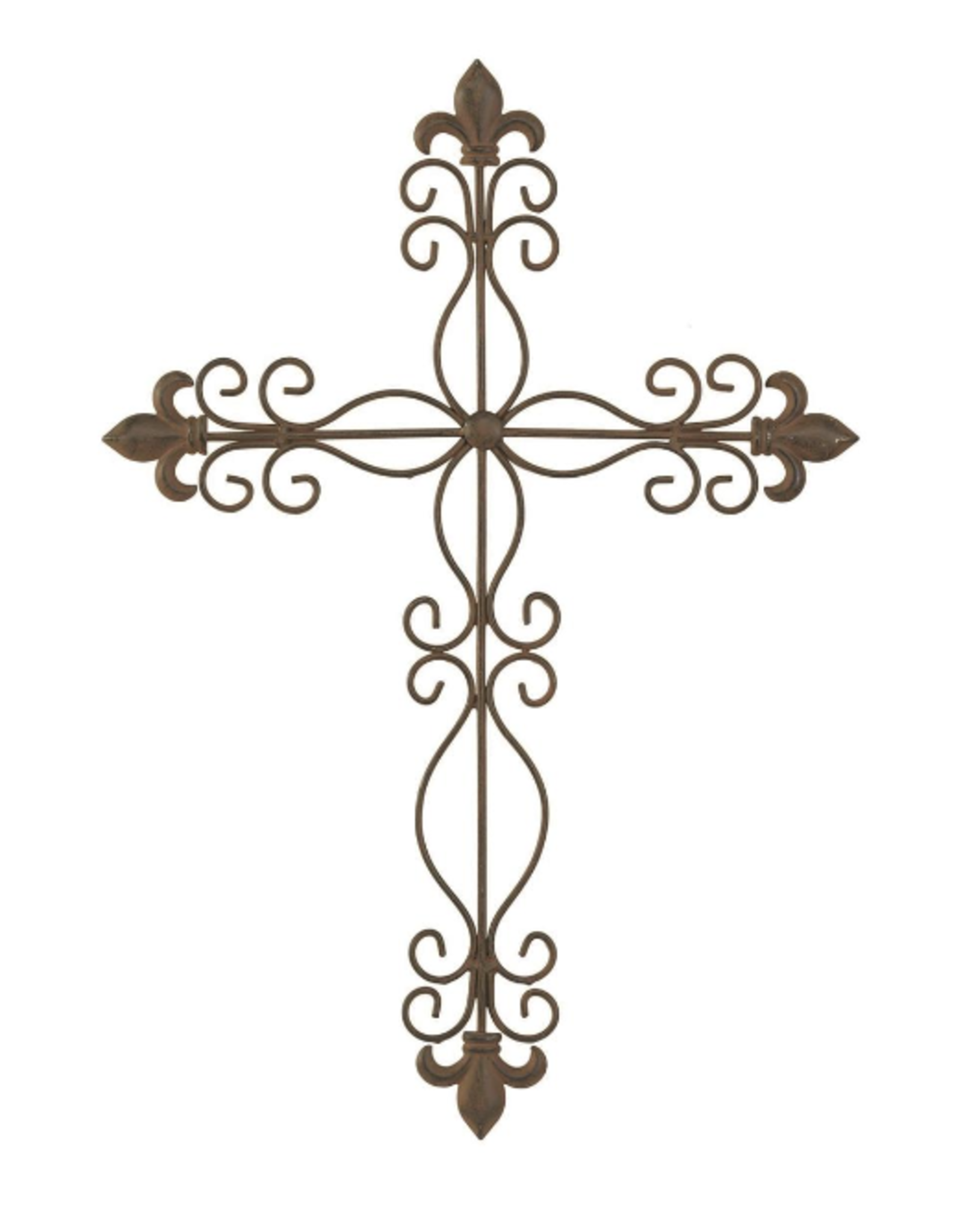Dicksons Wall Cross - Vintage Bronze Look, Fleur De Lis (21")