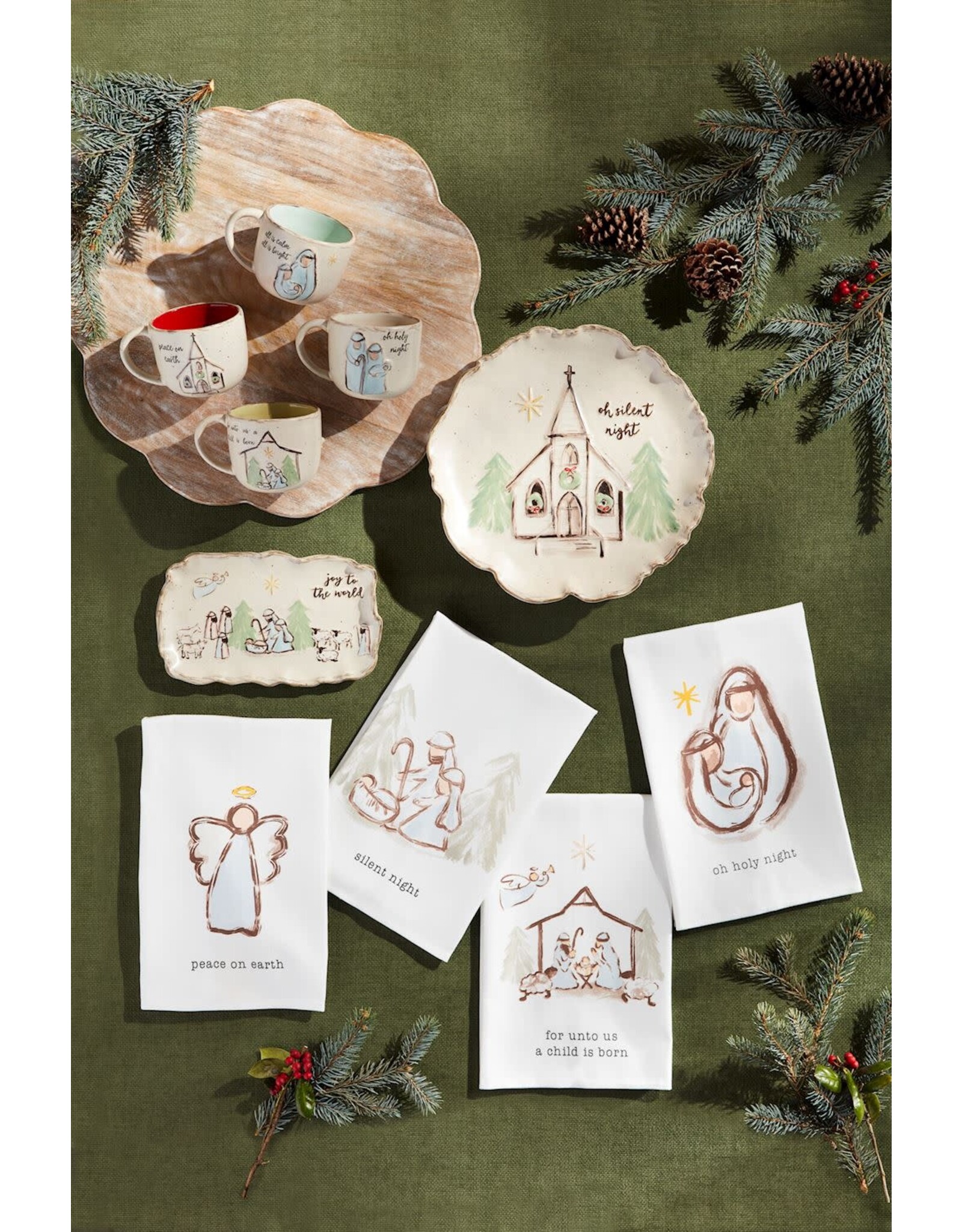 Mud Pie Nativity Tea Towel