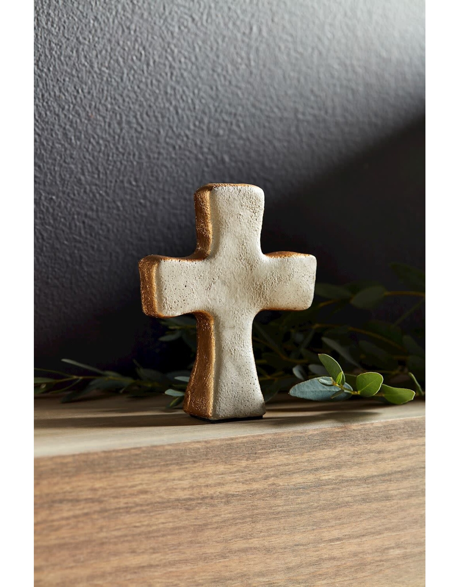 Mud Pie Gold Concrete Cross