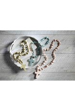 Mud Pie Wooden Wall Cross Blessing Beads (23")