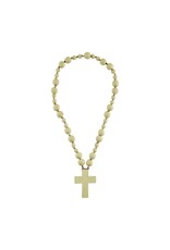 Mud Pie Wooden Wall Cross Blessing Beads (23")