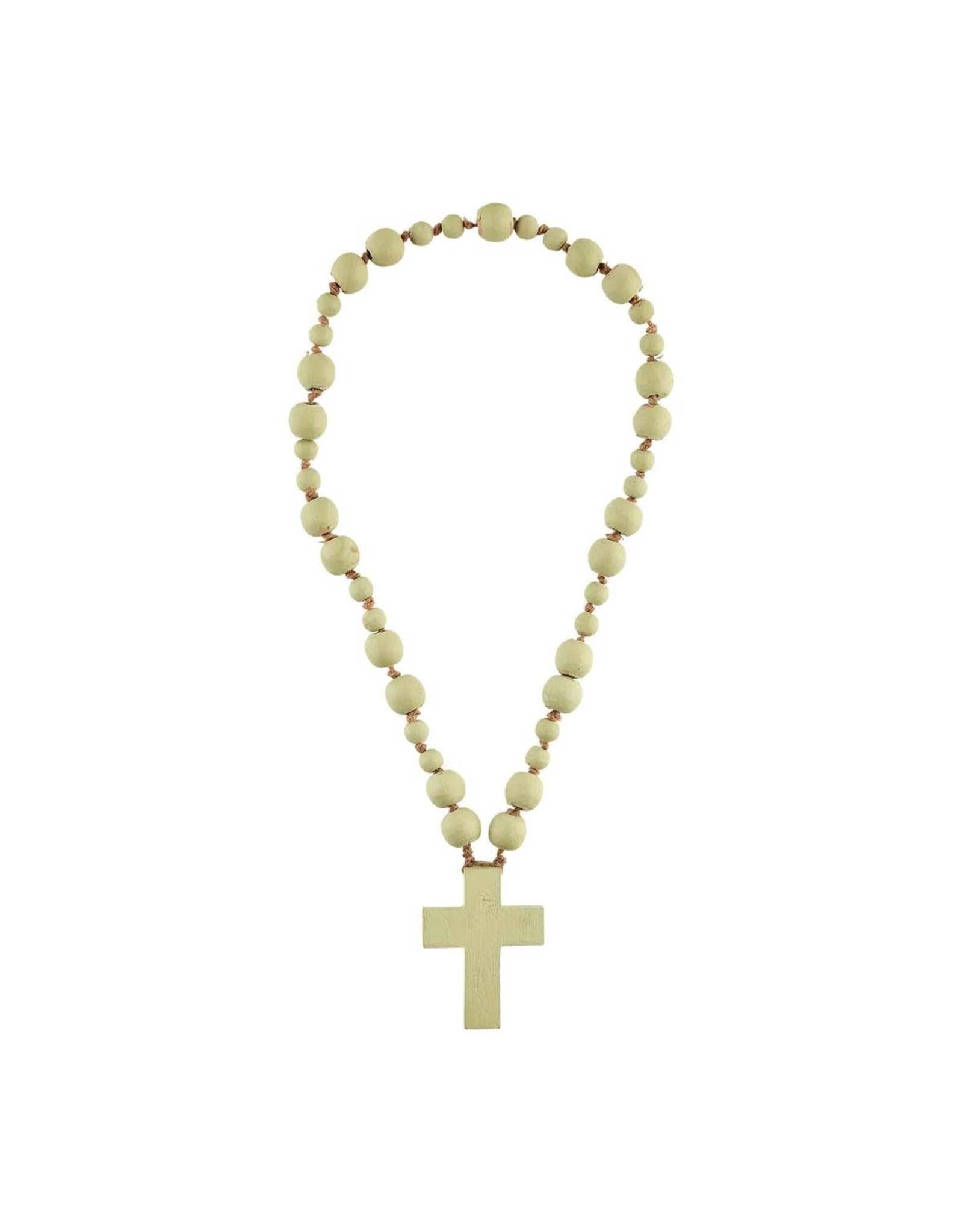 Mud Pie Wooden Wall Cross Blessing Beads (23")