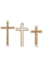 Mud Pie Gold Bead Cross,