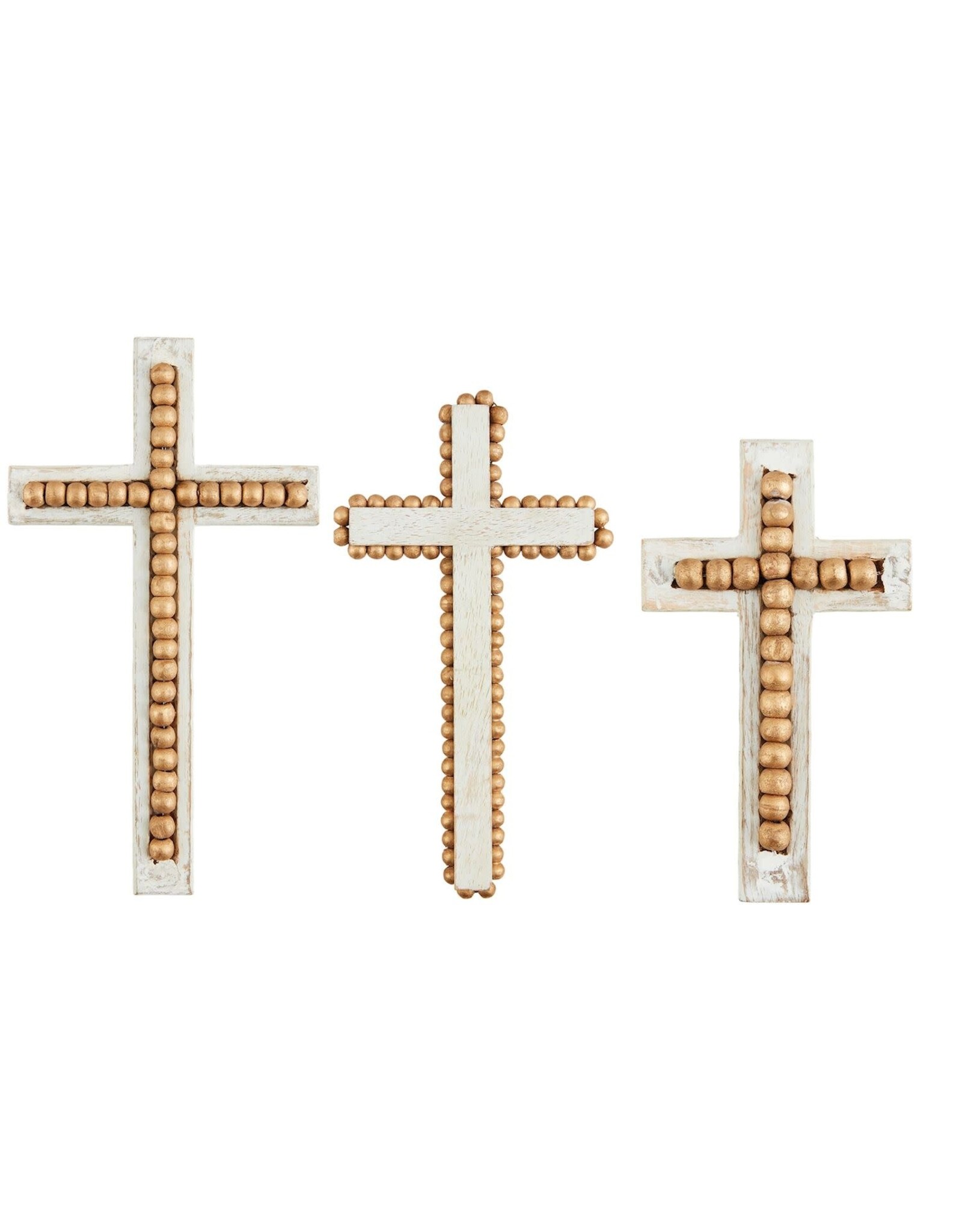 Mud Pie Gold Bead Cross,