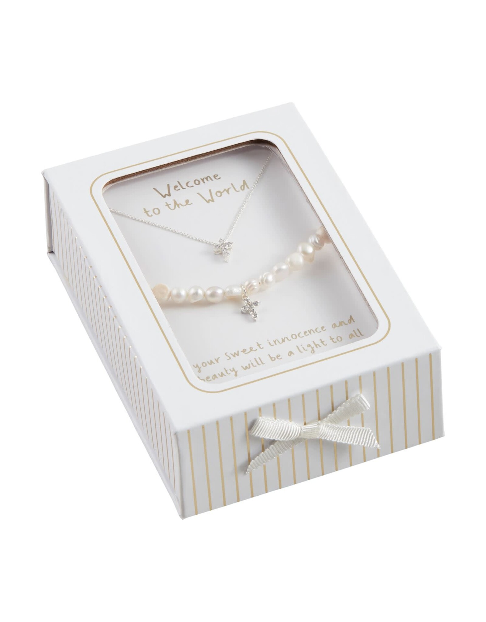 Mud Pie Welcome to the World Bracelet/Necklace Set