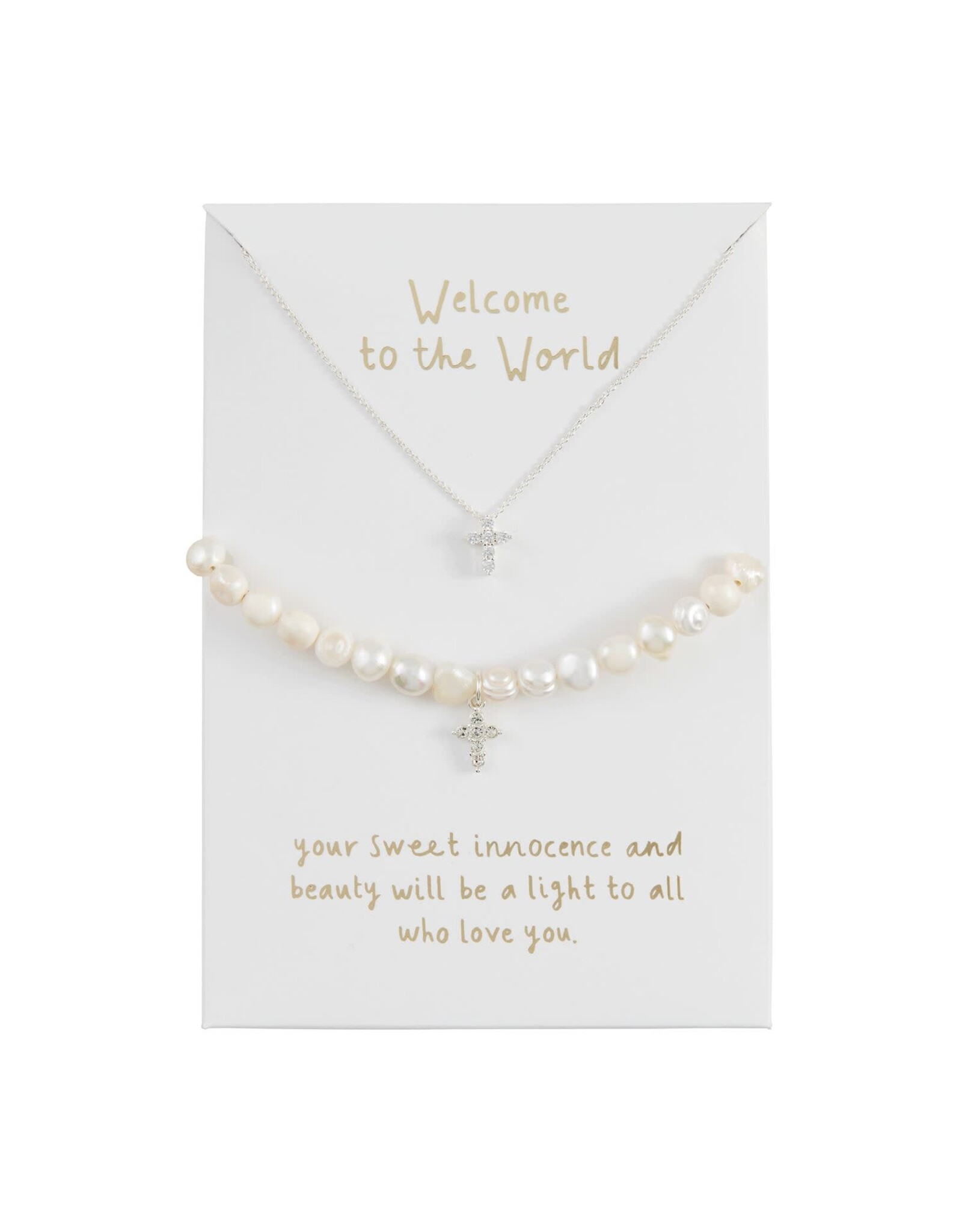 Mud Pie Welcome to the World Bracelet/Necklace Set