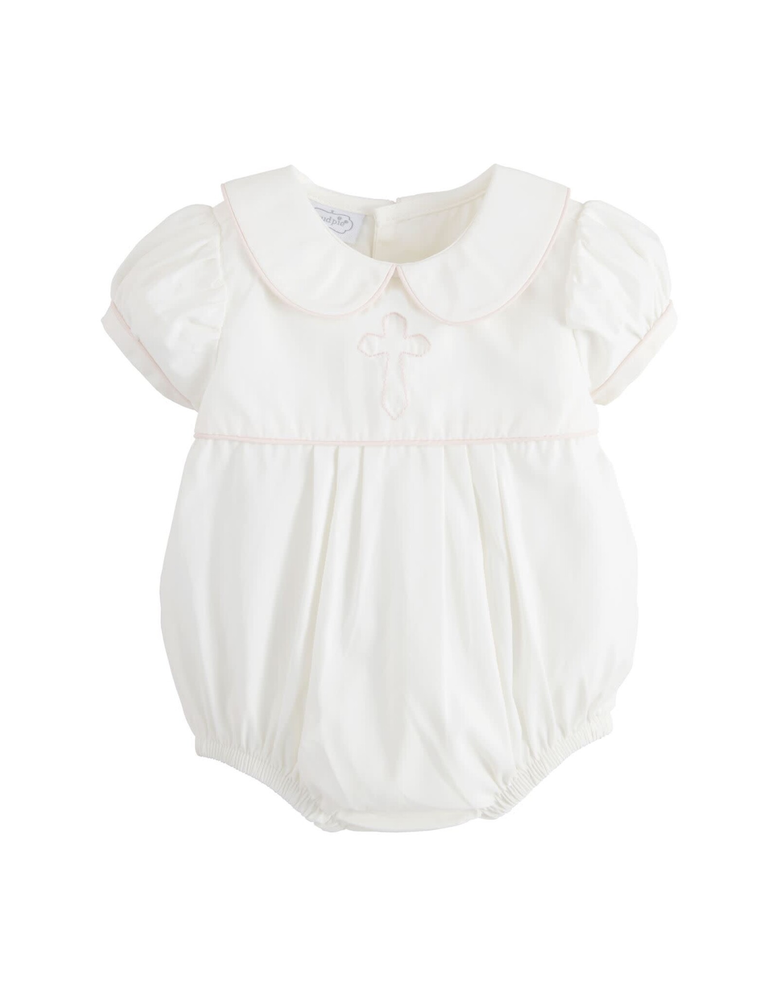 Mud Pie Baptism (Christening) Romper, Cross Poplin Bubble -